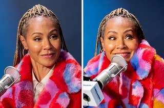 Jada Pinkett Smith appears interested and excited in an interview