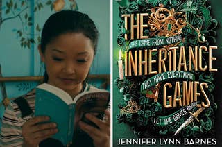 Lana Condor reading and the cover of 